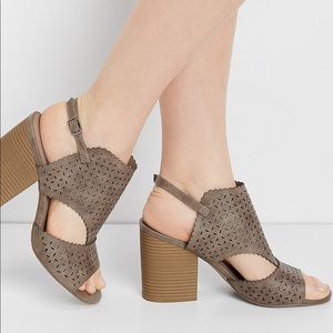 Maurices • Vegan leather laser cut block heels